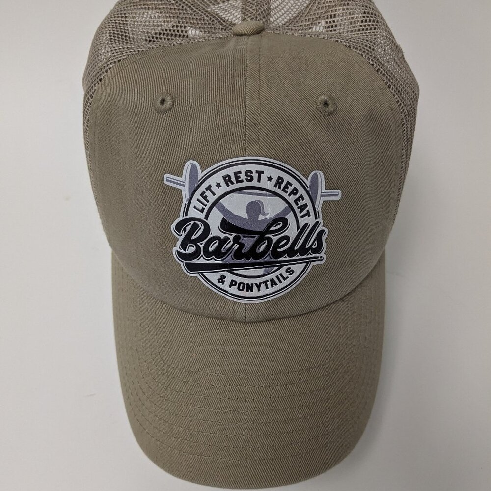 Barbells And Ponytails Snapback Mesh Baseball Hat NEW